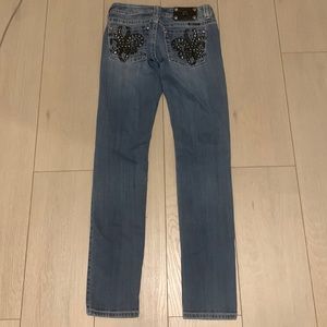 Miss Me Skinny Jeans w/ Back Pocket Designs